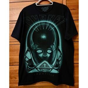 2019 Journey “Frontiers” Lucky Brand Black T-shirt Alien Graphic Blue Unisex XL